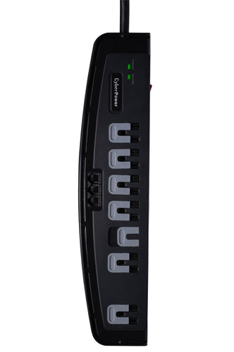 CyberPower CSP708T surge protector Black 7 AC outlet(s) 125 V 2.4 m