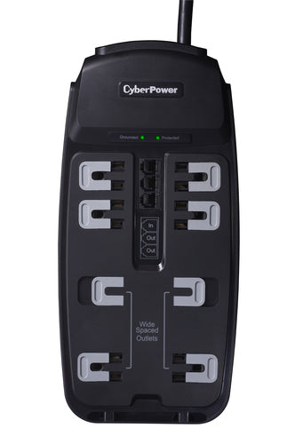 CyberPower CSP806T surge protector Black 8 AC outlet(s) 125 V 1.8 m