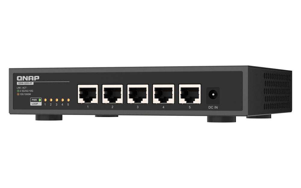 QNAP QSW-3205-5T network switch Unmanaged 10G Ethernet (100/1000/10000) Desktop Black