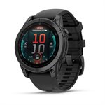Garmin fenix E – 47 mm, AMOLED Slate Gray Steel with Black Silicone Band