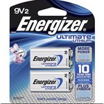 Energizer Ultimate Lithium 9V Batteries (2 Pack)