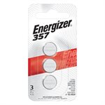 Energizer 357/303 Batteries (3 Pack), 1.5V Silver Oxide Button Cell Batteries