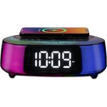 iHome Bluetooth Color Changing Alarm Clock Radio with Fast Qi2 Wireless Charging and Dual USB Charg