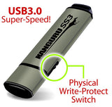 iStorage Kanguru SS3™ SuperSpeed USB3.0 64GB |Secure Flash Drive| Physical Write Protect Switch | Windows “Ready Boost” compatible | Simple Driverless Setup | Plug and Play