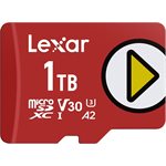 Lexar 1TB Play Micro SD Card, UHS-I, C10, U3, V30, A2, Full HD, 4K, Up to 205/140 MB/s microSDXC