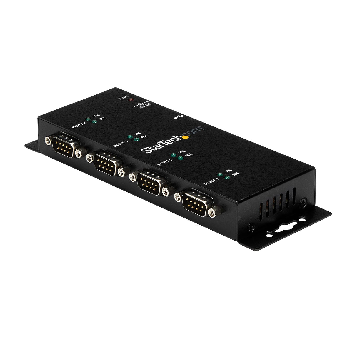 StarTech.com 4 Port USB to DB9 RS232 Serial Adapter Hub – Industrial DIN Rail and Wall Mountable - TAA
