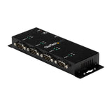 StarTech.com 4 Port USB to DB9 RS232 Serial Adapter Hub – Industrial DIN Rail and Wall Mountable - TAA