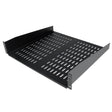 StarTech.com 2U Server Rack Shelf - Universal Vented Rack Mount Cantilever Tray for 19" Network Equipment Rack & Cabinet - Heavy Duty Steel - Weight Capacity 50lb/23kg - 16" Deep Shelf, Black - TAA