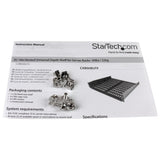 StarTech.com 2U Server Rack Shelf - Universal Vented Rack Mount Cantilever Tray for 19" Network Equipment Rack & Cabinet - Heavy Duty Steel - Weight Capacity 50lb/23kg - 16" Deep Shelf, Black - TAA