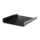 StarTech.com 2U Server Rack Shelf - Universal Rack Mount Cantilever Shelf for 19" Network Equipment Rack & Cabinet - Heavy Duty Steel – Weight Capacity 50lb/23kg - 22" Deep Tray, Black - TAA