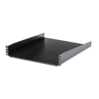 StarTech.com 2U Server Rack Shelf - Universal Rack Mount Cantilever Shelf for 19" Network Equipment Rack & Cabinet - Heavy Duty Steel – Weight Capacity 50lb/23kg - 22" Deep Tray, Black - TAA