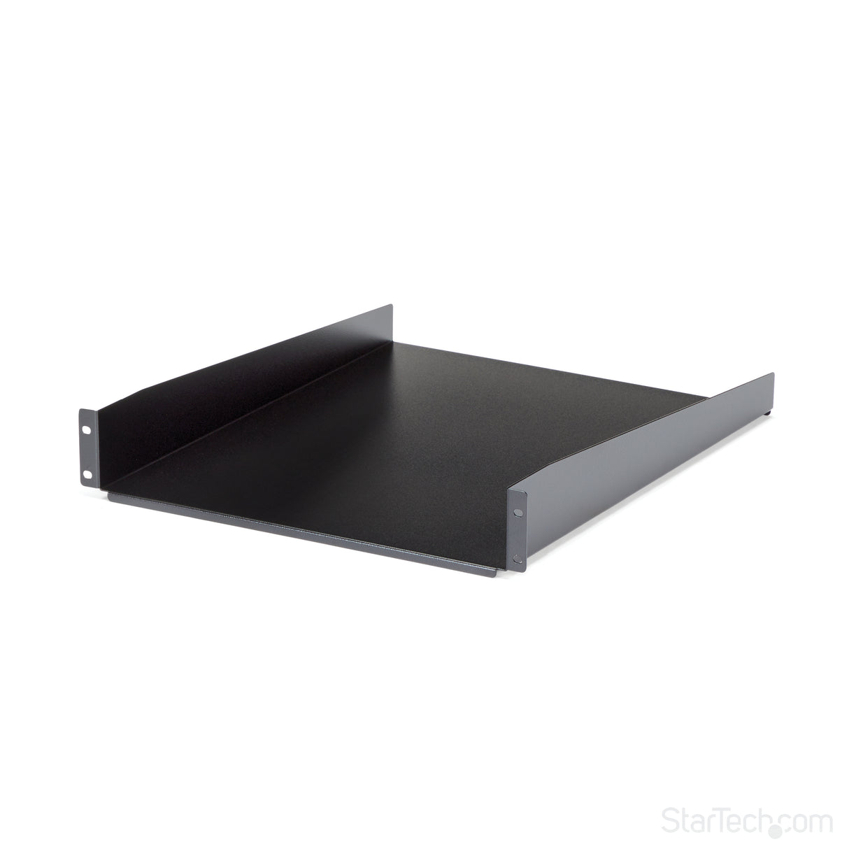 StarTech.com 2U Server Rack Shelf - Universal Rack Mount Cantilever Shelf for 19" Network Equipment Rack & Cabinet - Heavy Duty Steel – Weight Capacity 50lb/23kg - 22" Deep Tray, Black - TAA