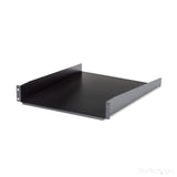 StarTech.com 2U Server Rack Shelf - Universal Rack Mount Cantilever Shelf for 19" Network Equipment Rack & Cabinet - Heavy Duty Steel – Weight Capacity 50lb/23kg - 22" Deep Tray, Black - TAA