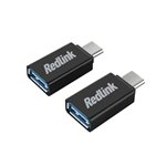 REDLINK USB-C Male to USB-A 3.0 Female Adapter - 2-Pack