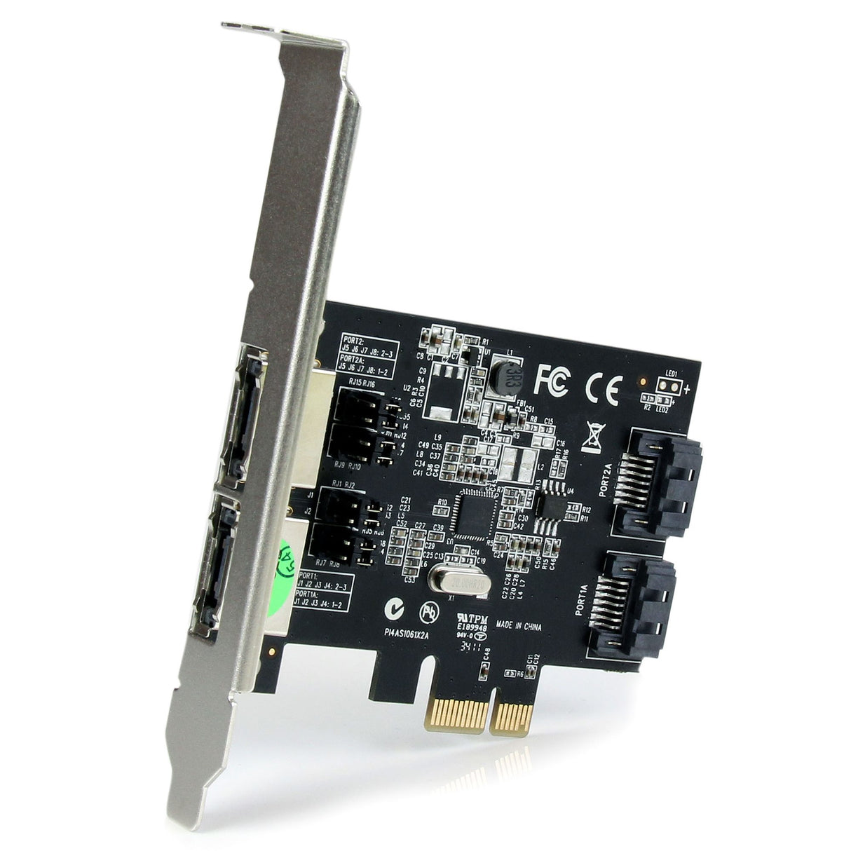 StarTech.com 2 Port PCI Express SATA 6 Gbps eSATA Controller Card - Dual Port PCIe x1 SATA III Adapter with Configurable Internal/External Connectivity