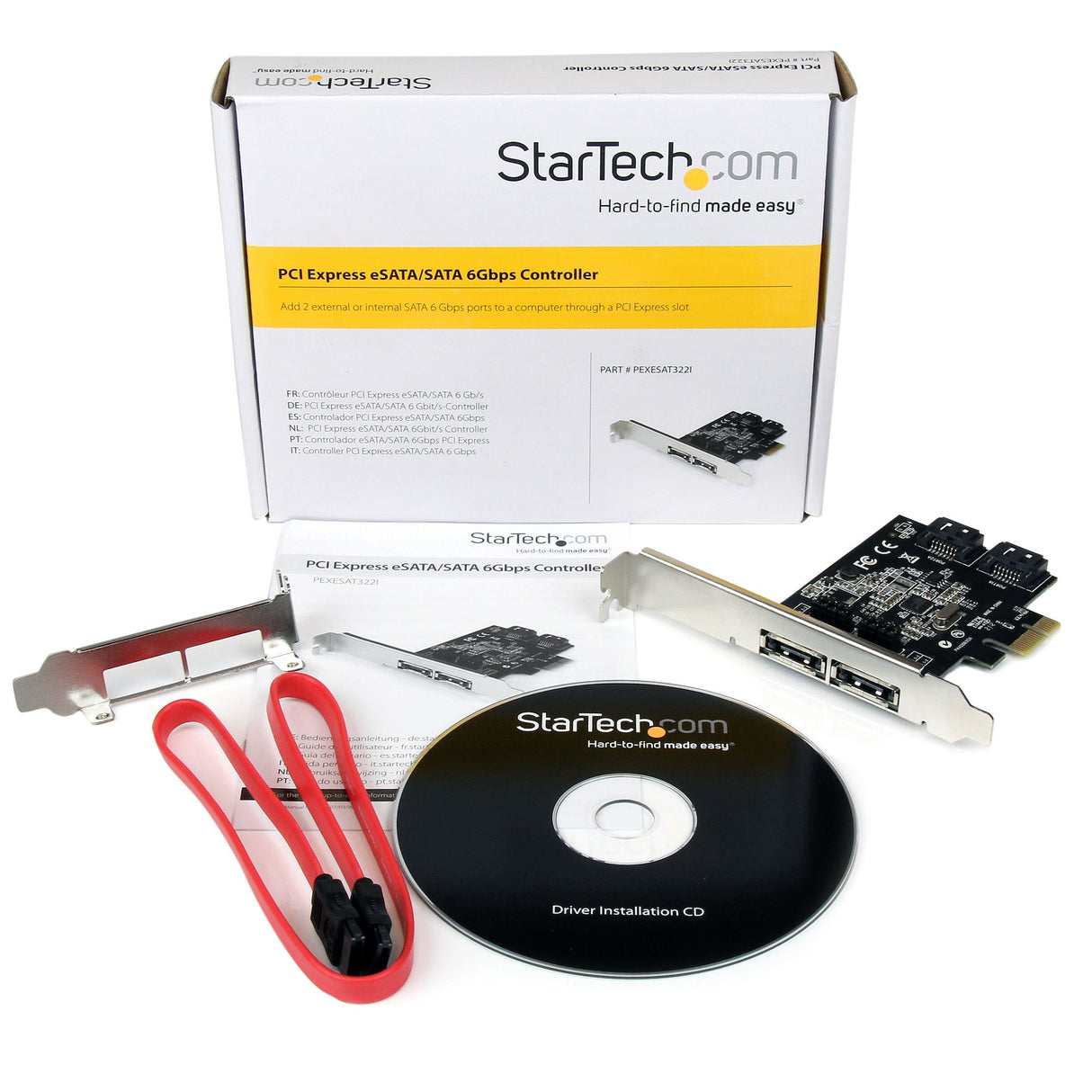 StarTech.com 2 Port PCI Express SATA 6 Gbps eSATA Controller Card - Dual Port PCIe x1 SATA III Adapter with Configurable Internal/External Connectivity