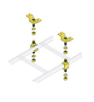 Middle Atlantic Slotted Ladder Support Hardware with Ceiling Hang Kit