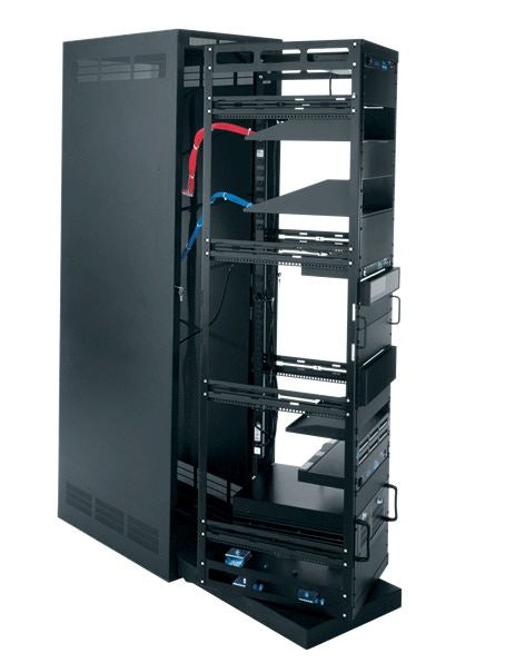 Middle Atlantic Roll Out Rotating System in Steel Host Enclosure 44 space Freestanding rack Black