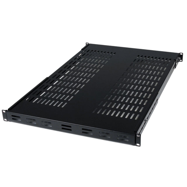StarTech.com 1U Adjustable Vented Server Rack Mount Shelf - 175lbs - 19.5 to 38in Adjustable Mounting Depth Universal Tray for 19" AV/ Network Equipment Rack - 27.5in Deep - TAA