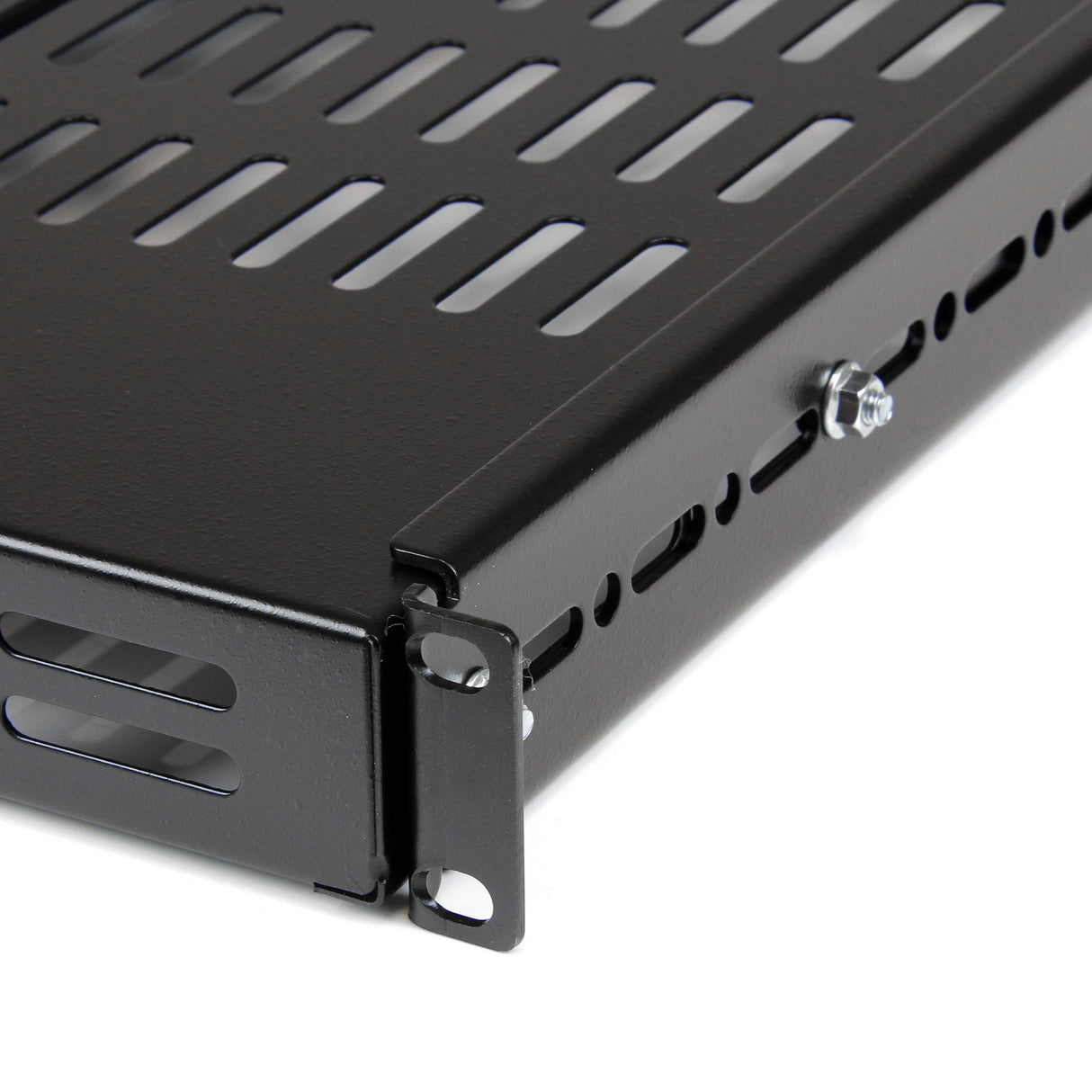 StarTech.com 1U Adjustable Vented Server Rack Mount Shelf - 175lbs - 19.5 to 38in Adjustable Mounting Depth Universal Tray for 19" AV/ Network Equipment Rack - 27.5in Deep - TAA