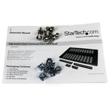 StarTech.com 1U Adjustable Vented Server Rack Mount Shelf - 175lbs - 19.5 to 38in Adjustable Mounting Depth Universal Tray for 19" AV/ Network Equipment Rack - 27.5in Deep - TAA