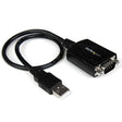 StarTech.com 1ft (30cm) 1-Port Professional USB to Serial Adapter Cable with COM Retention, USB to RS232 Adapter - TAA