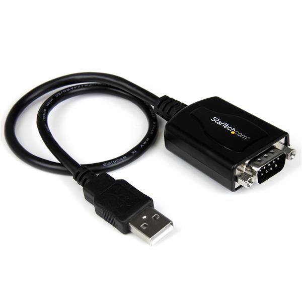 StarTech.com 1ft (30cm) 1-Port Professional USB to Serial Adapter Cable with COM Retention, USB to RS232 Adapter - TAA