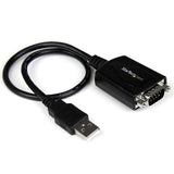 StarTech.com 1ft (30cm) 1-Port Professional USB to Serial Adapter Cable with COM Retention, USB to RS232 Adapter - TAA