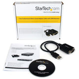 StarTech.com 1ft (30cm) 1-Port Professional USB to Serial Adapter Cable with COM Retention, USB to RS232 Adapter - TAA