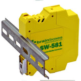 Brainboxes SW-581 network switch Unmanaged Gigabit Ethernet (10/100/1000) DIN rail Yellow