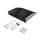 StarTech.com 2U Server Rack Shelf - Universal Rack Mount Cantilever Shelf for 19" Network Equipment Rack & Cabinet - Heavy Duty Steel – Weight Capacity 125lb/56kg - 18" Deep Tray, Black