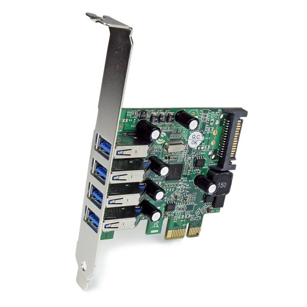 StarTech.com 4 Port PCI Express PCIe SuperSpeed USB 3.0 Controller Card Adapter with UASP - 5Gbps - SATA Power - TAA