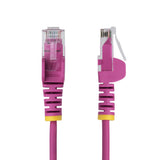 StarTech.com 20ft Pink Slim CAT6 Ethernet Cable, Snagless, 100W PoE, UTP, LSZH, 28AWG Pure Bare Copper Wire, Slim RJ45 Network Patch Cord w/Strain Reliefs, Individually Tested