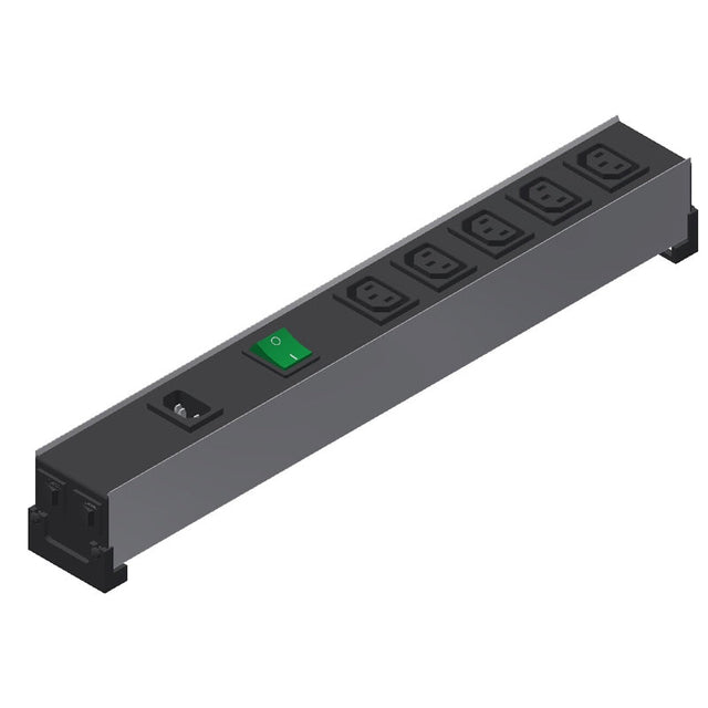 Hammond 1581DP Outlet Strip (HD)  w/Switch 10A D/Pole 100-240V O (6) C13 16.5"