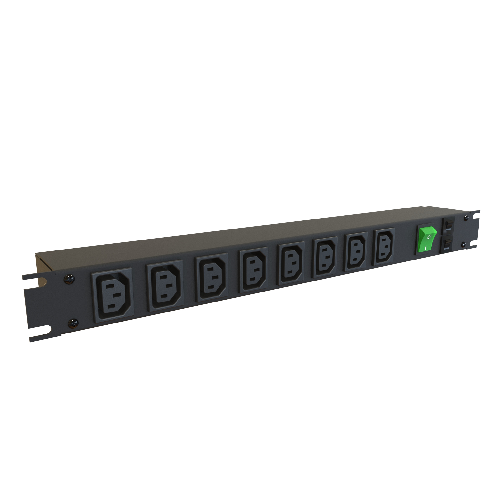 Hammond 1582E DP Series PDU 10A/100-240V  8 F-Outlets C13 /C14 in 1U