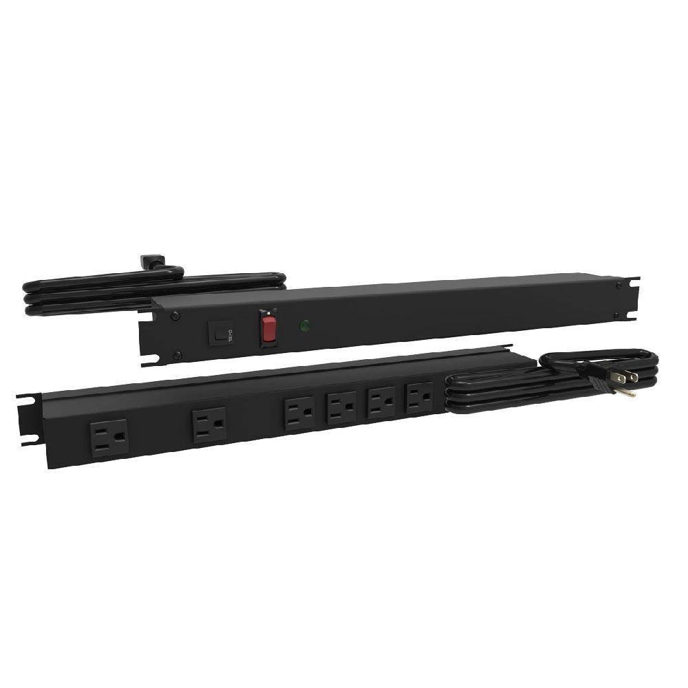 Hammond 1583 PDU 15A/125V (1P) Switch RO(6) O(5-15R)P/5-15P 15 ft GY