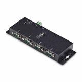 StarTech.com 4-Port Serial to Ethernet Adapter, IP Serial Device Server For Remote RS232 Devices, Wall/DIN Rail Mountable, Metal Housing, RJ45 LAN to DB9 Serial Converter, TAA