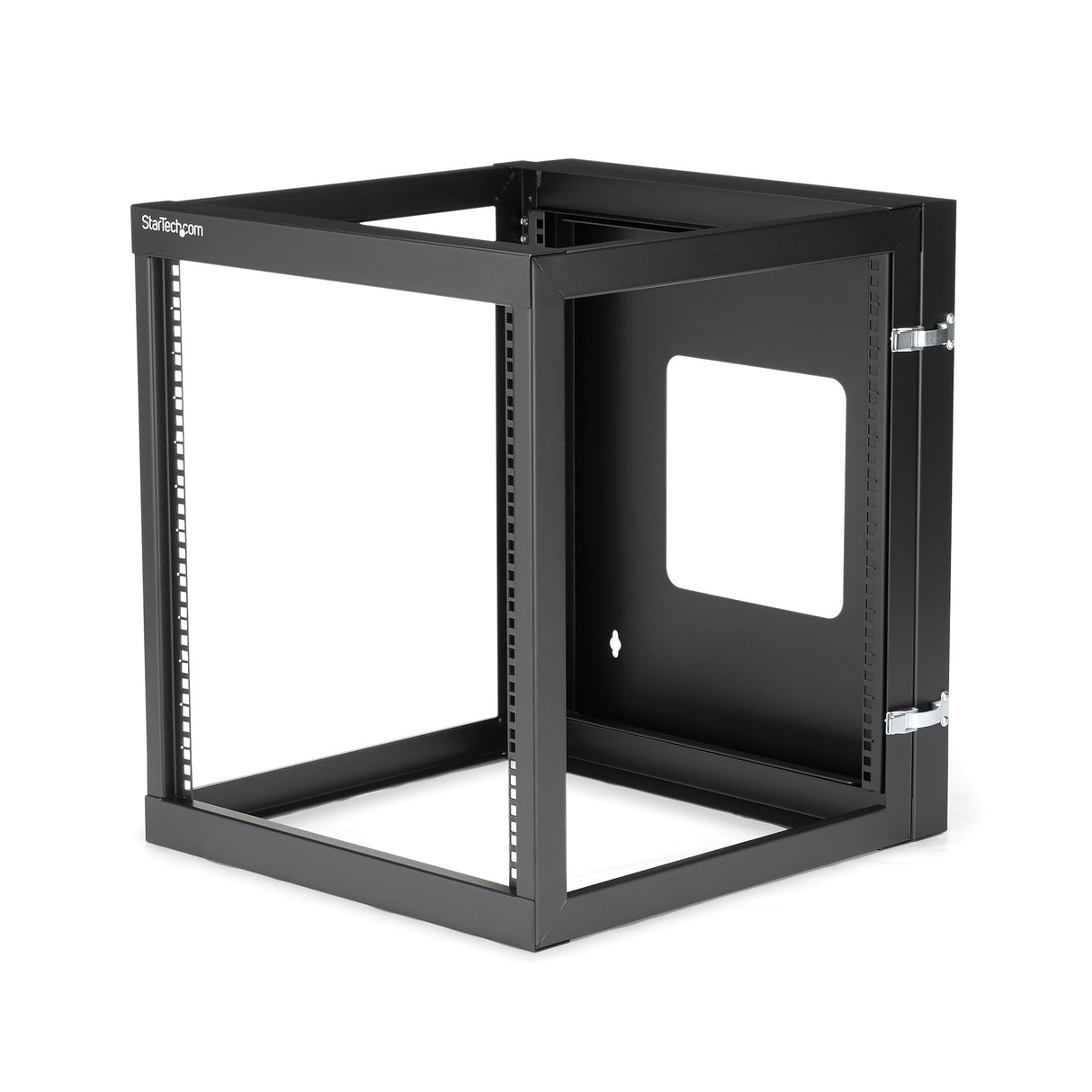 StarTech.com 4-Post 12U Hinged Wall-Mount Network Rack, 19" Open Frame Server Rack with 19.8in Mounting Depth, Wall Mount Swing Out Data Rack for IT / AV / Patch Panel / Computer Equipment