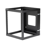 StarTech.com 4-Post 12U Hinged Wall-Mount Network Rack, 19" Open Frame Server Rack with 19.8in Mounting Depth, Wall Mount Swing Out Data Rack for IT / AV / Patch Panel / Computer Equipment