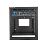 StarTech.com 4-Post 12U Hinged Wall-Mount Network Rack, 19" Open Frame Server Rack with 19.8in Mounting Depth, Wall Mount Swing Out Data Rack for IT / AV / Patch Panel / Computer Equipment