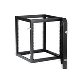 StarTech.com 4-Post 12U Hinged Wall-Mount Network Rack, 19" Open Frame Server Rack with 19.8in Mounting Depth, Wall Mount Swing Out Data Rack for IT / AV / Patch Panel / Computer Equipment