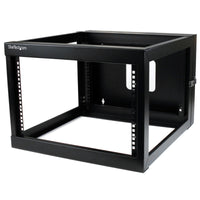 StarTech.com 4-Post 6U Hinged Wall-Mount Network Rack, 19" Open Frame Server Rack with 19.8in Mounting Depth, Wall Mount Swing Out Data Rack for IT / AV / Patch Panel / Computer Equipment