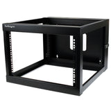 StarTech.com 4-Post 6U Hinged Wall-Mount Network Rack, 19" Open Frame Server Rack with 19.8in Mounting Depth, Wall Mount Swing Out Data Rack for IT / AV / Patch Panel / Computer Equipment