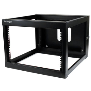 StarTech.com 4-Post 6U Hinged Wall-Mount Network Rack, 19" Open Frame Server Rack with 19.8in Mounting Depth, Wall Mount Swing Out Data Rack for IT / AV / Patch Panel / Computer Equipment