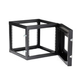 StarTech.com 4-Post 8U Hinged Wall-Mount Network Rack, 19" Open Frame Server Rack with 19.8in Mounting Depth, Wall Mount Swing Out Data Rack for IT / AV / Patch Panel / Computer Equipment