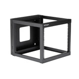 StarTech.com 4-Post 8U Hinged Wall-Mount Network Rack, 19" Open Frame Server Rack with 19.8in Mounting Depth, Wall Mount Swing Out Data Rack for IT / AV / Patch Panel / Computer Equipment