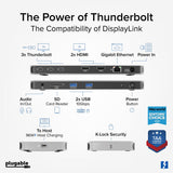 Plugable Technologies TBT-6950PD laptop dock/port replicator Wired Thunderbolt 4 Grey