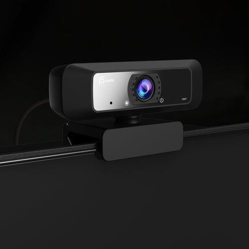 j5create JVCU100 USB™ HD Webcam with 360° Rotation, 1080p Video Capture Resolution, Black