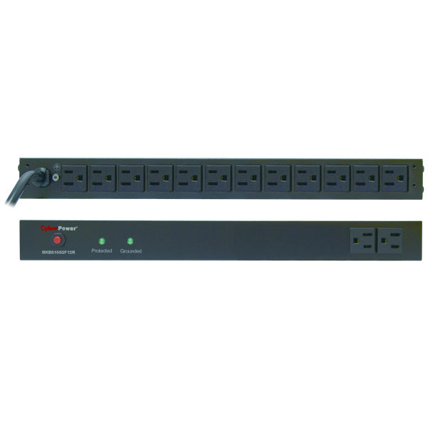 CyberPower RKBS15S2F12R surge protector Black 14 AC outlet(s) 120 V 4.57 m