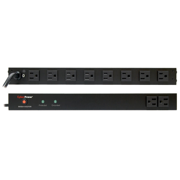 CyberPower RKBS15S2F8R surge protector Black 10 AC outlet(s) 120 V 4.57 m